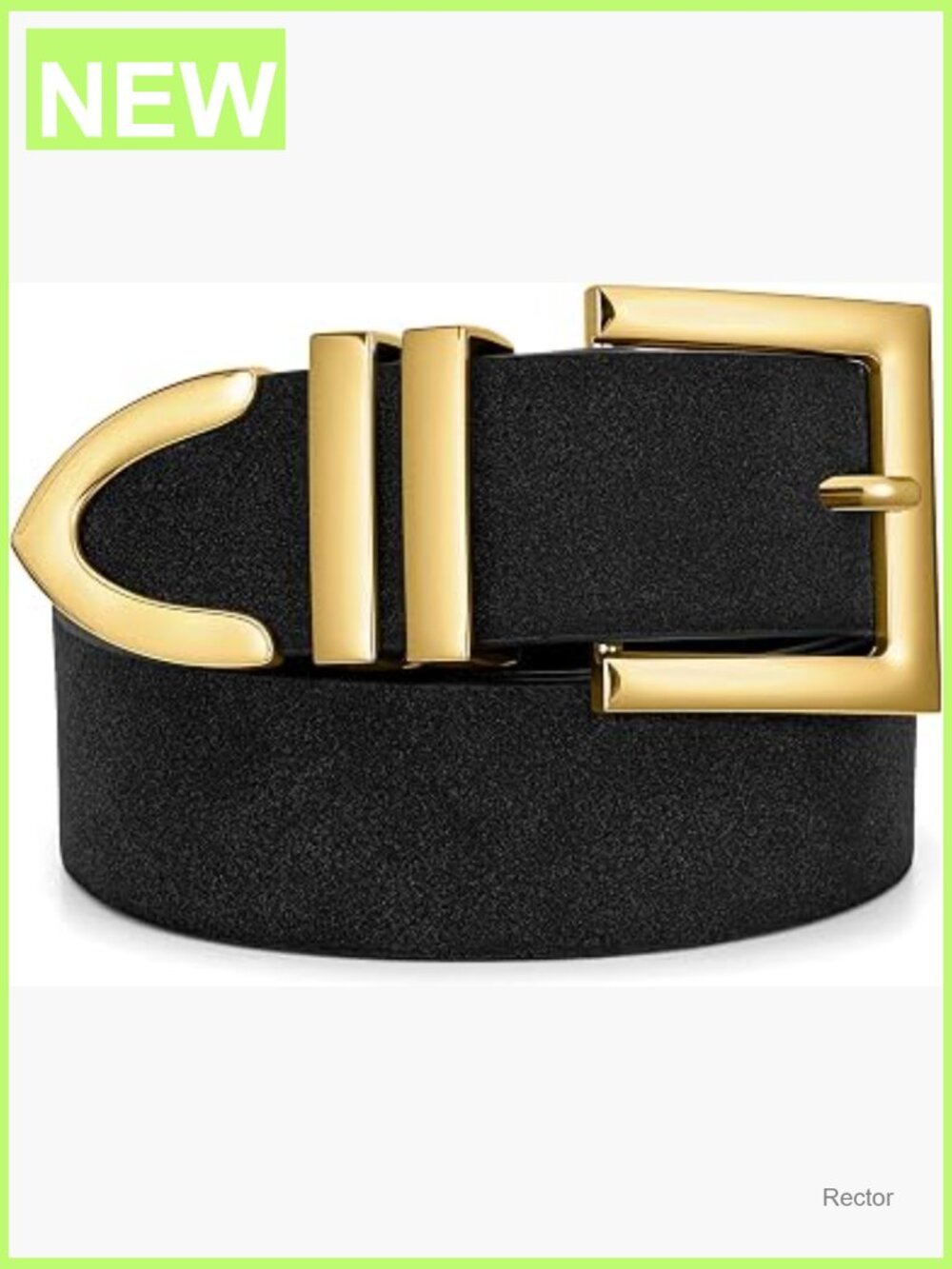Plus Size Faux Leather Belt with Gold Buckle for Jeans Pants Dresses